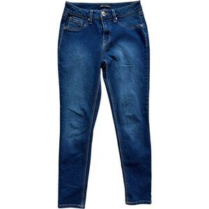 Womens H3 Denim Dark Rinse Distressed High Waisted Skinny Jeans - Sz 6